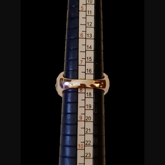 Large Silver Tone Crystal Size 7.75 Statement Cocktail Ring - Picture 5 of 11